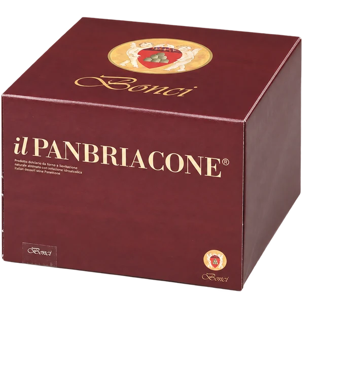 Il Panbriacone von Bonci in bordeauxfarbener Geschenkverpackung